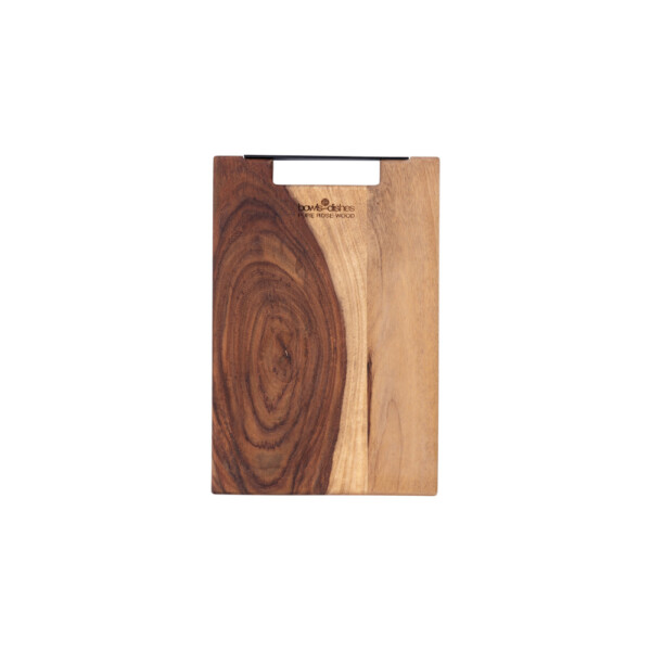 Pure Rose Wood Serveerplank Met Metalen Handgreep <br /> 30 x 20 x 2 cm - Afbeelding 2