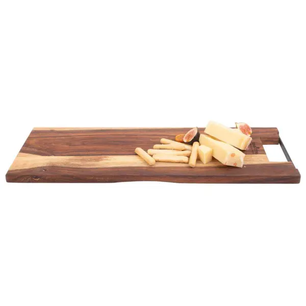 Pure Rose Wood Serveerplank Met Metalen Handgreep <br /> 39 x 20 x 2 cm - Afbeelding 4