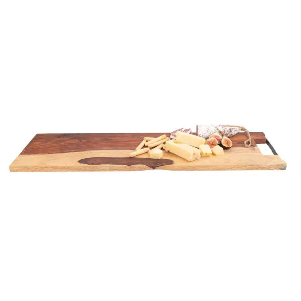 Pure Rose Wood Serveerplank Met Metalen Handgreep <br /> 69 x 20 x 2 cm - Image 2