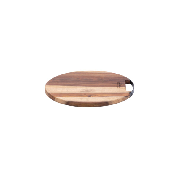 Pure Rose Wood Serveerplank Rond Met Metalen Handgreep <br /> Ø 25 x 2 cm - Afbeelding 2