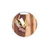 Pure Rose Wood Serveerplank Rond Met Metalen Handgreep <br /> Ø 35 x 2 cm