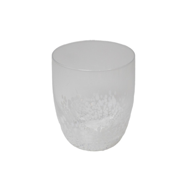 Tumbler ovaal transparant white stains