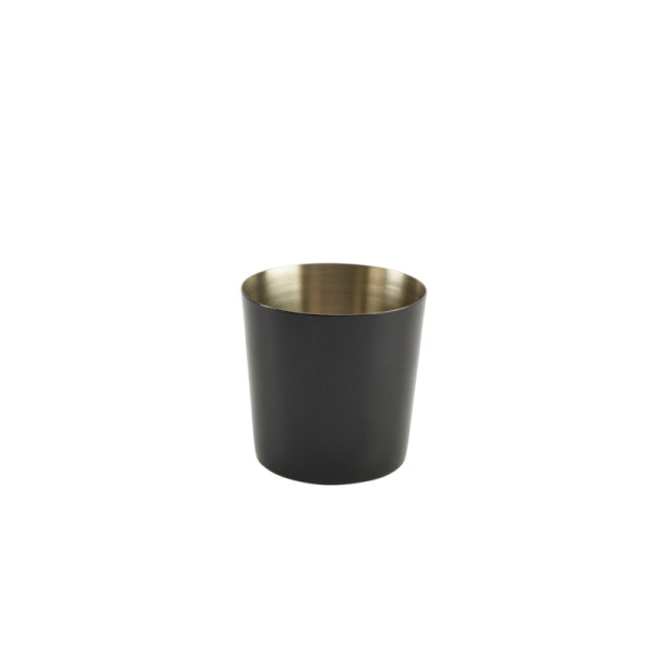 RVS friet presentatiebakje zwart glad 8,5cm 420ml