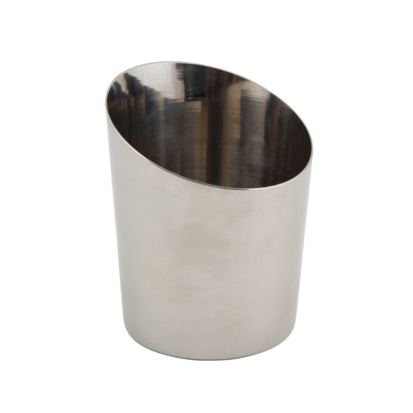 RVS friet/presentatiebakje glad schuin 9,5cm 450ml