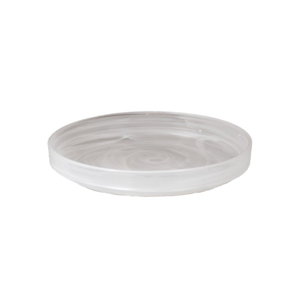 Bord opst. rand stapelbaar white swirl 20,5 cm