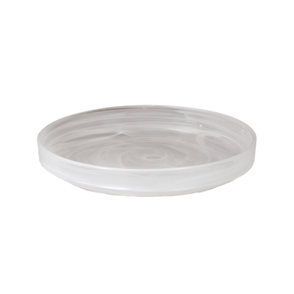 Bord opst. rand stapelbaar white swirl 25,4 cm