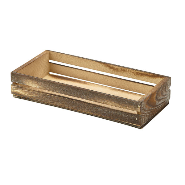 Houten langwerpig kratje 25 x 12 x 5 cm