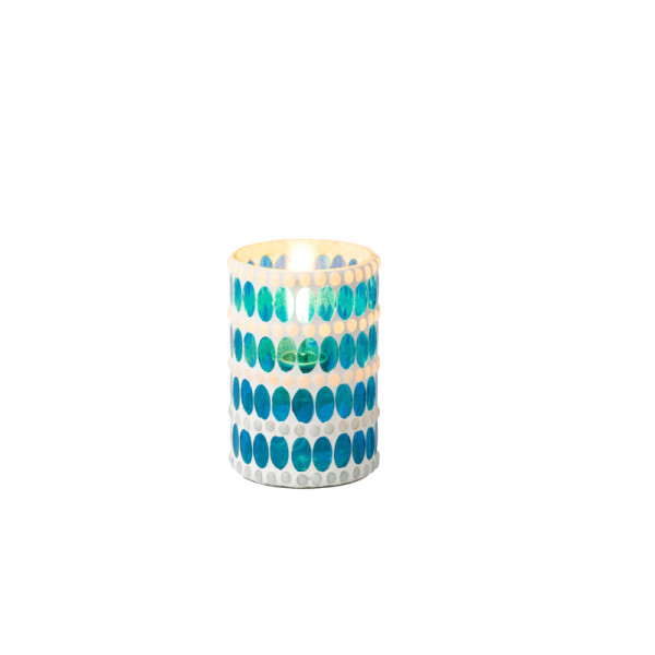 Lamphouder wit/blauw 7,5 x 12 cm
