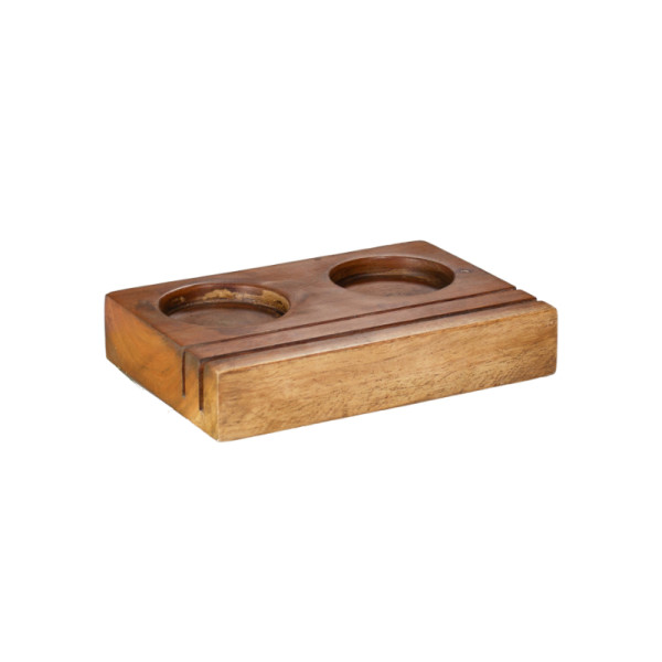 Menustandaard acaciahout 15 x 10 x 3 cm