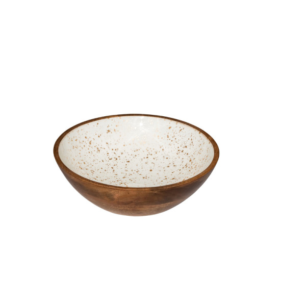 Kom wit mangohout 25 x 7,5 cm