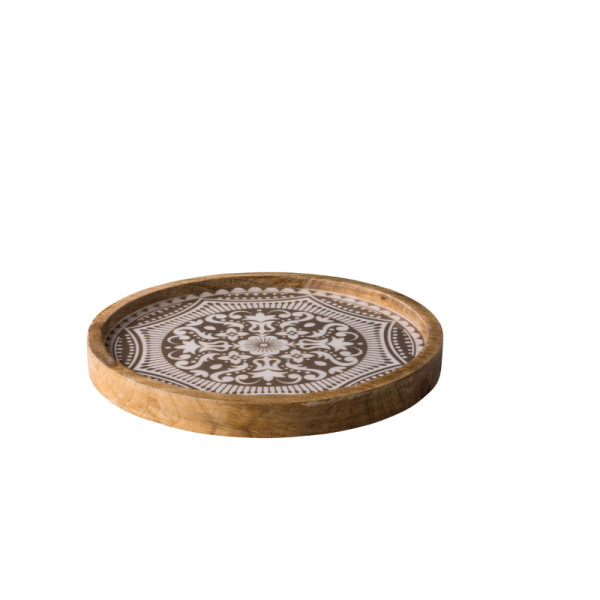 Marrakech bord mangohout grijs 25 cm
