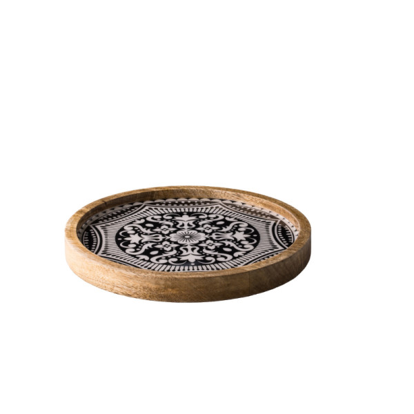 Marrakech bord mangohout zwart 25 cm
