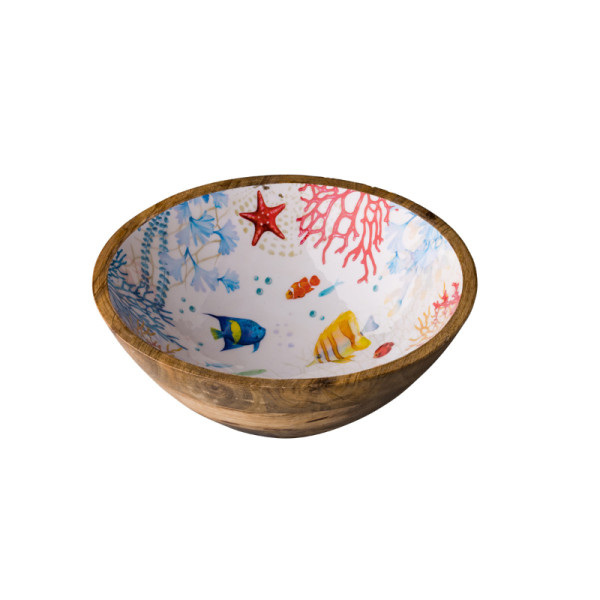 Kom Sea World mangohout 30 x 12 cm