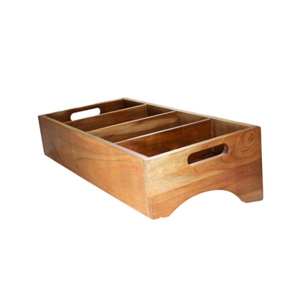 Bestekbak 4-vaks mangohout 57 x 28 x 15 cm