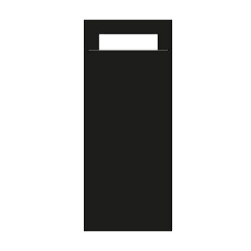 Gekleurd Bestekzakje <br /> Carbon + Wit 200 x 85 mm <br /> (per 1000)