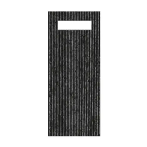 Gekleurd Bestekzakje <br /> Eco Zwart + Wit 200 x 85 mm <br /> (per 1000)