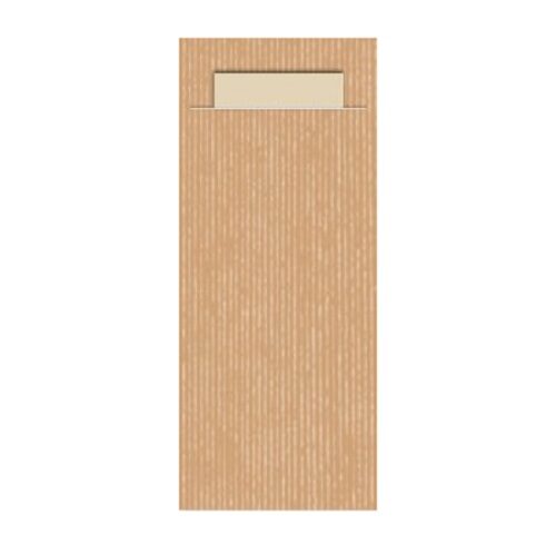 Gekleurd Bestekzakje <br /> Eco Brown Recycled 200 x 85 mm <br /> (per 1000)