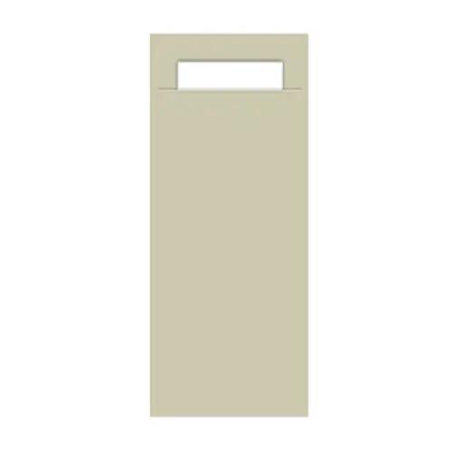 Gekleurd Bestekzakje <br /> Linnen + Wit 200 x 85 mm <br /> (per 1000)