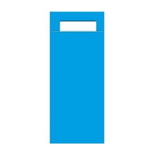 Gekleurd Bestekzakje <br /> Ocean + Wit 200 x 85 mm <br /> (per 1000)