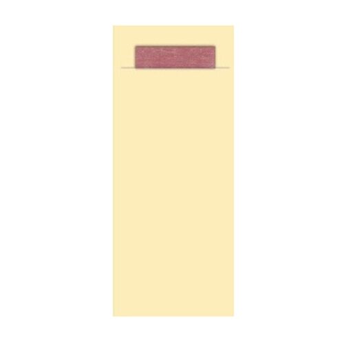 Gekleurd Bestekzakje <br /> Pale + Burgundy 200 x 85 mm <br /> (per 1000)
