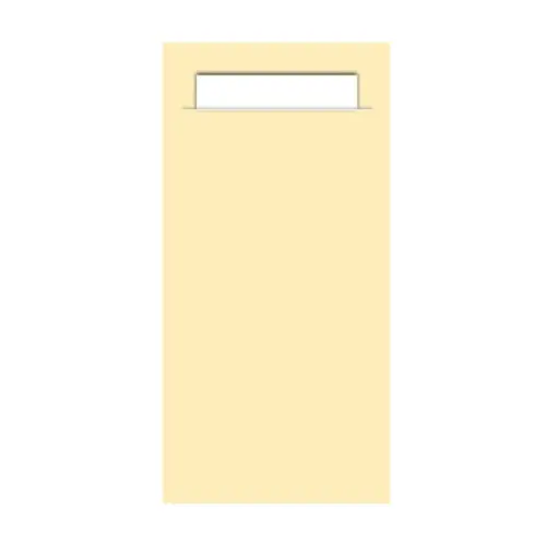 Gekleurd Bestekzakje <br /> Ivoor + Wit 20 x 10 cm <br /> (per 1000)