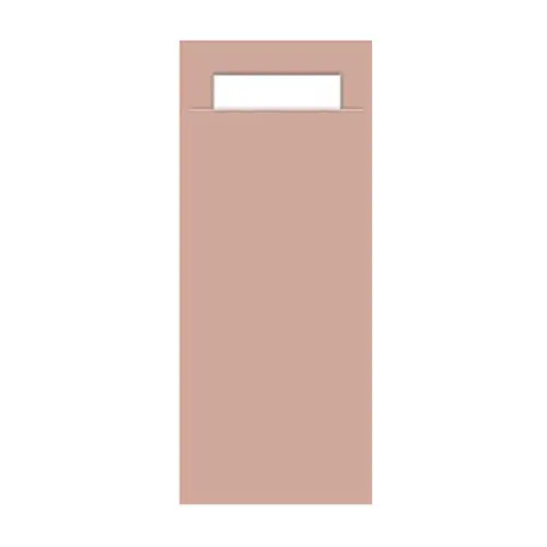 Gekleurd Bestekzakje <br /> Rosé + Wit 200 x 85 mm <br /> (per 1000)