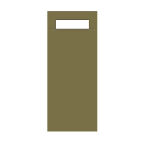 Gekleurd Bestekzakje <br /> Sage + Wit 200 x 85 mm <br /> (per 1000)
