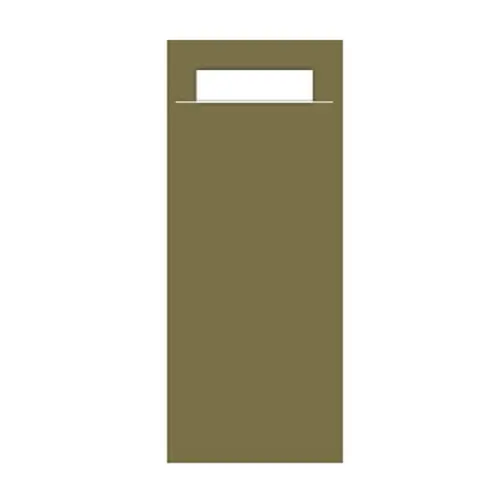 Gekleurd Bestekzakje <br /> Sage + Wit 200 x 85 mm <br /> (per 1000)