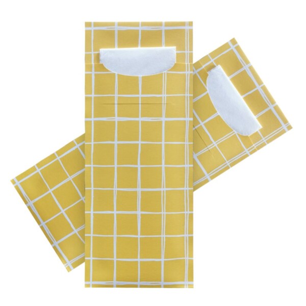 Standaard Bestekzakje <br /> Geel Ruit 200 x 85 mm <br /> (per 3000 stuks)