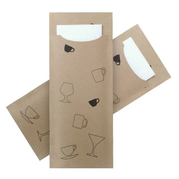 Standaard Bestekzakje <br /> Kopjes & Glazen 200 x 85 mm <br /> (per 3000 stuks)