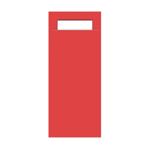 Gekleurd Bestekzakje <br /> Tomato + Wit 200 x 85 mm <br /> (per 1000)
