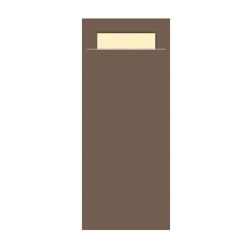 Gekleurd Bestekzakje <br /> Wood + Champagne 200 x 85 mm <br /> (per 1000)