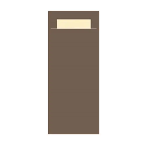 Gekleurd Bestekzakje <br /> Wood + Champagne 200 x 85 mm <br /> (per 1000)