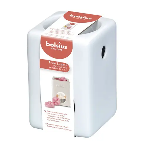 Bolsius Aromatic Waxbrander Square Wit (2 stuks)