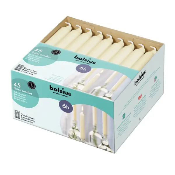 Bolsius Professional Bistrokaars Ivoor (45 stuks)