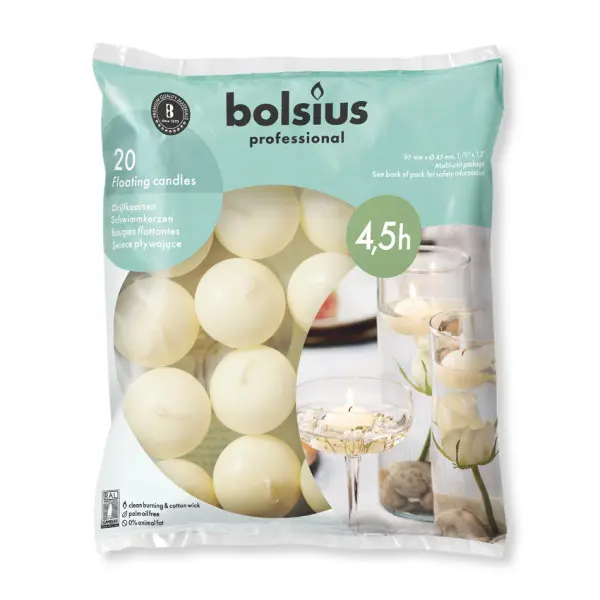 Bolsius Drijfkaars 30/40 Ivoor 4,5 uur (20 stuks) - Afbeelding 3