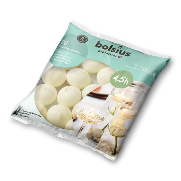 Bolsius Drijfkaars 30/40 Ivoor 4,5 uur (20 stuks)