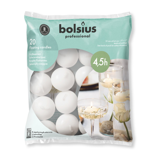 Bolsius Drijfkaars 30/40 Wit 4,5 uur (20 stuks) - Afbeelding 2
