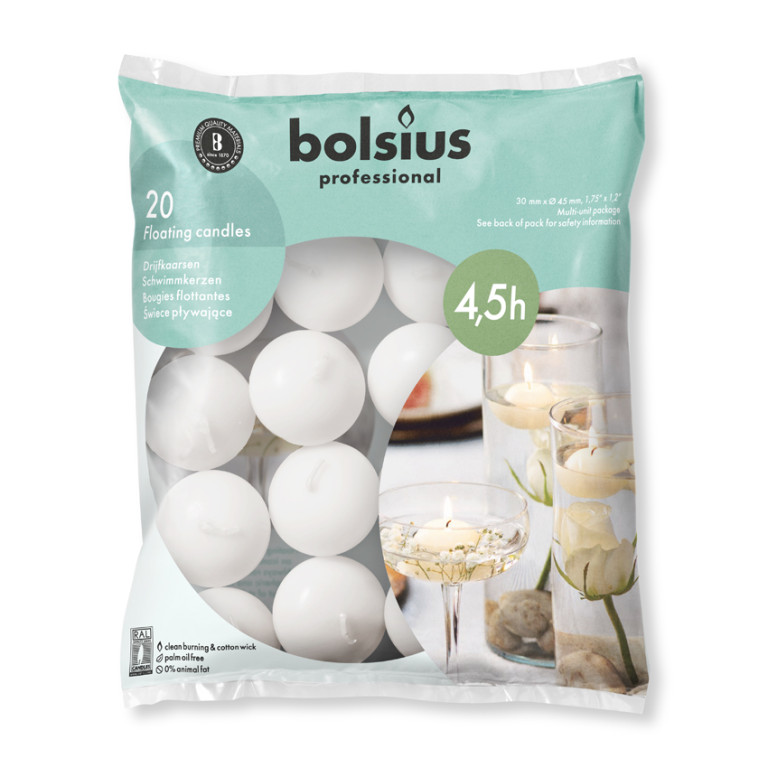 Bolsius Drijfkaars 30/40 Wit 4,5 uur (20 stuks) - Afbeelding 2