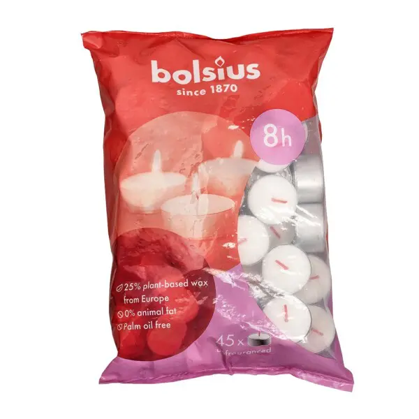 Bolsius Duurzaam Theelicht 8-uur (45 stuks)
