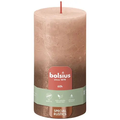Bolsius Stompkaars Rustiek Fading Metallic 130/68 Creamy Caramel + Copper (per stuk)