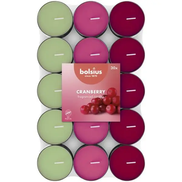 Bolsius Geurtheelicht 3,5 uur Cranberry (30 stuks)
