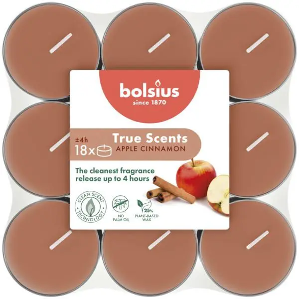 Bolsius Geurtheelicht True Scents Apple Cinnamon (18 stuks)