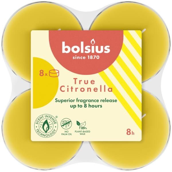 Bolsius Geurtheelicht 8-uur True Citronella (6 stuks)