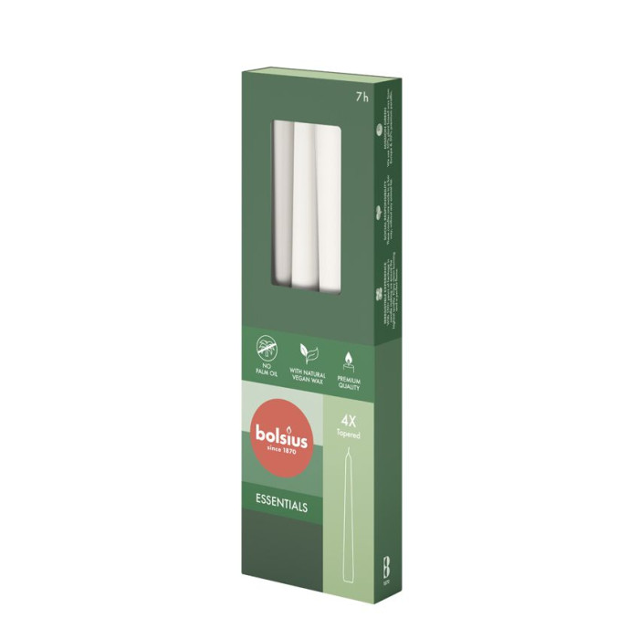 Bolsius Gotische Kaars Cloudy White (4 stuks)
