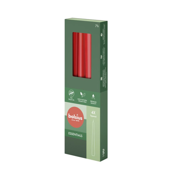 Bolsius Gotische Kaars Delicate Red (4 stuks)