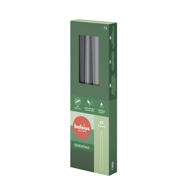 Bolsius Gotische Kaars Stormy Grey (4 stuks)