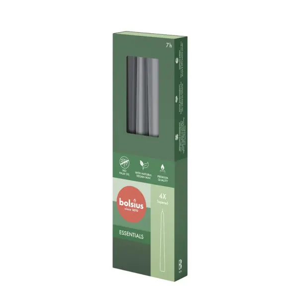 Bolsius Gotische Kaars Stormy Grey (4 stuks)
