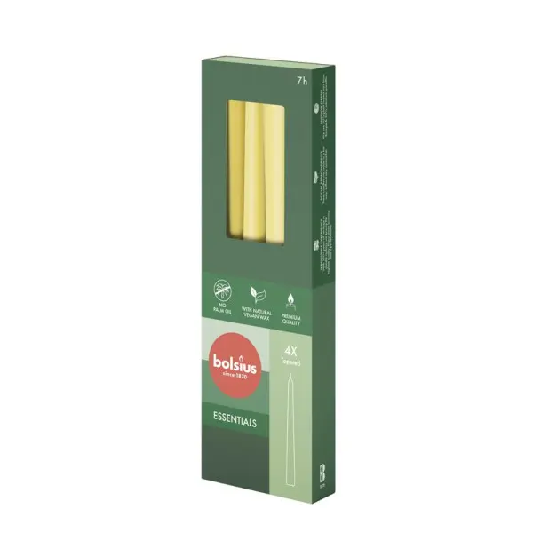 Bolsius Gotische Kaars Sunny Yellow (4 stuks)
