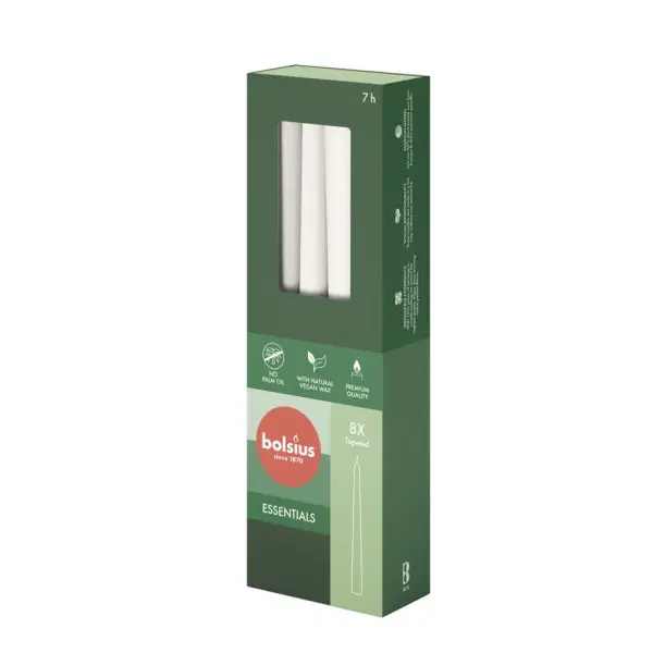 Bolsius Gotische Kaars Cloudy White (8 stuks)